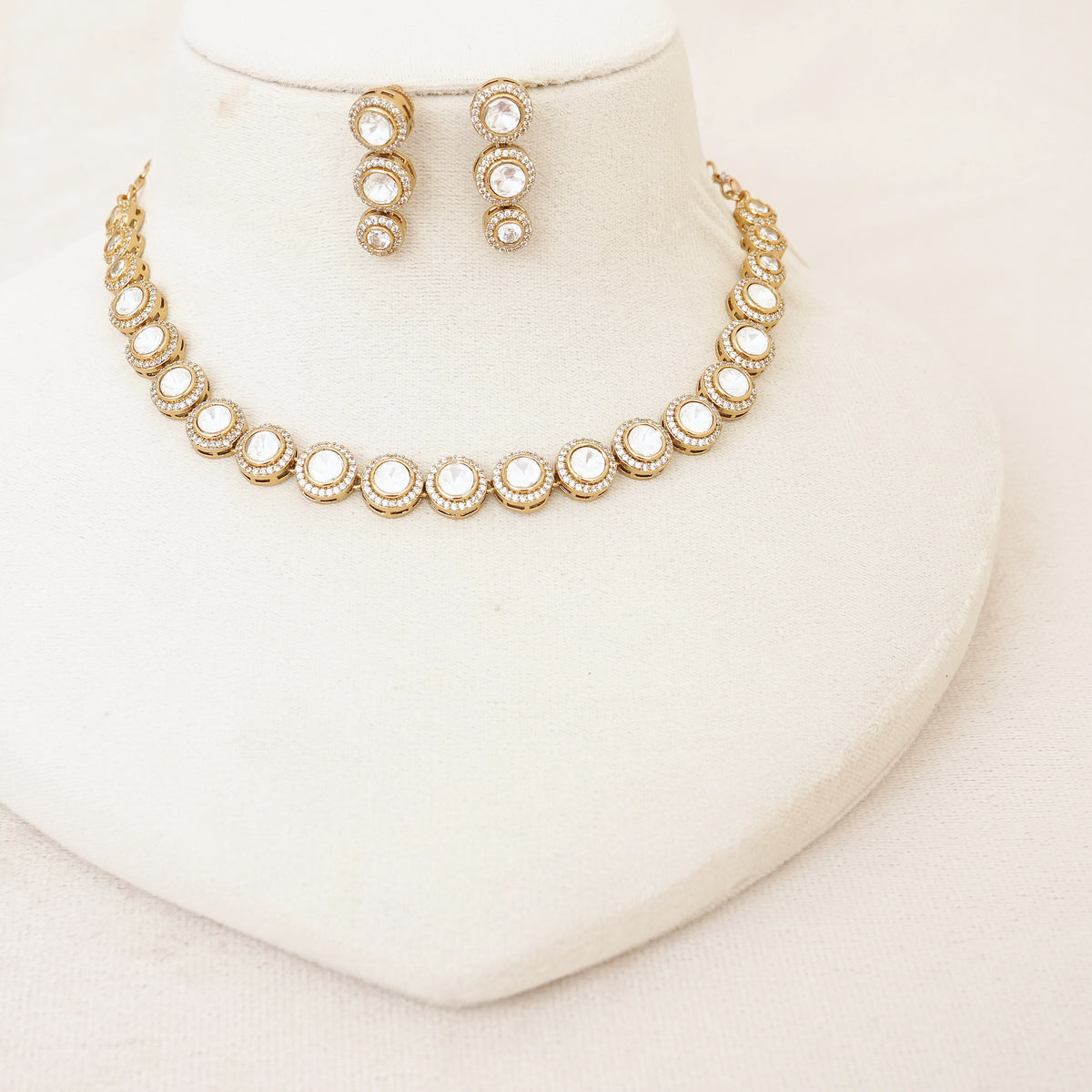 Kundan Polki Halo Necklace Set