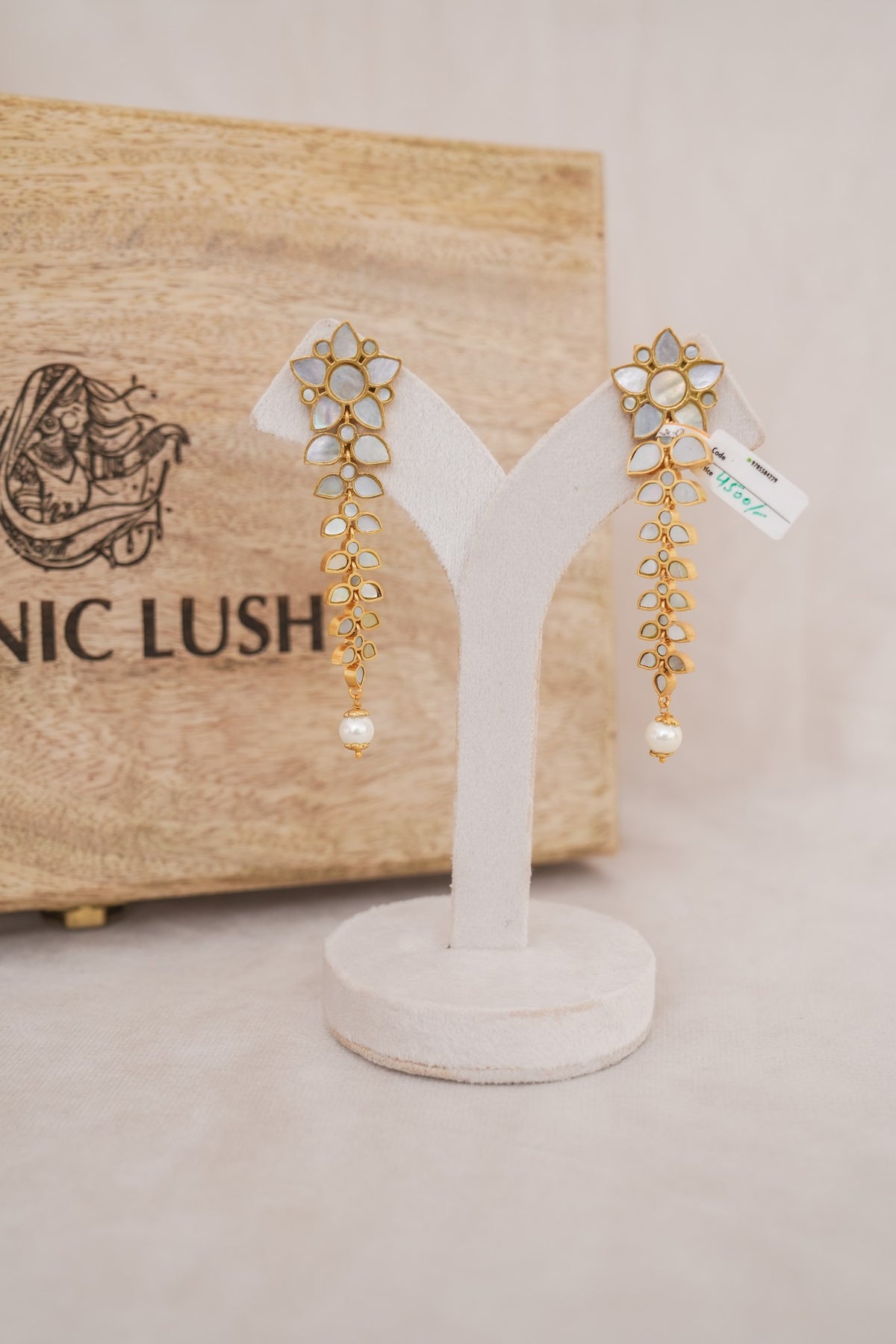 Mother of Pearl Floral Drop Earrings