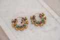 Multicolour Gemstone Hoop Earrings