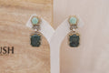Moss Agate Kundan Drop Earrings