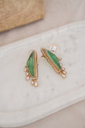 Green Fluorite Statement Drop Earrings