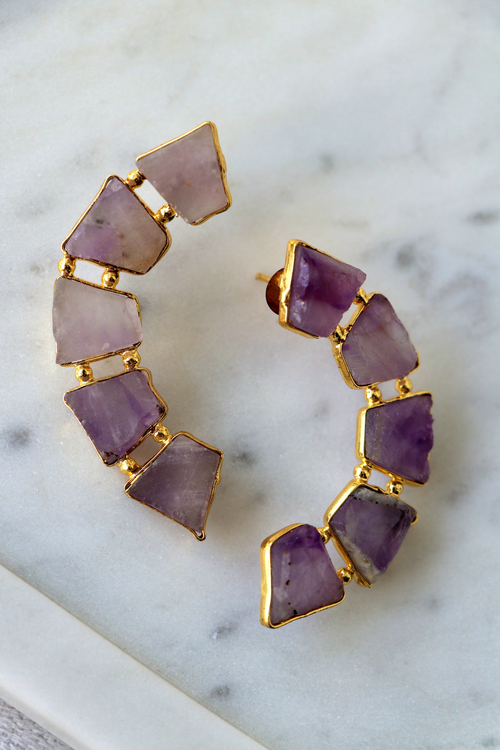 Emerald Cascade Geometric Earrings