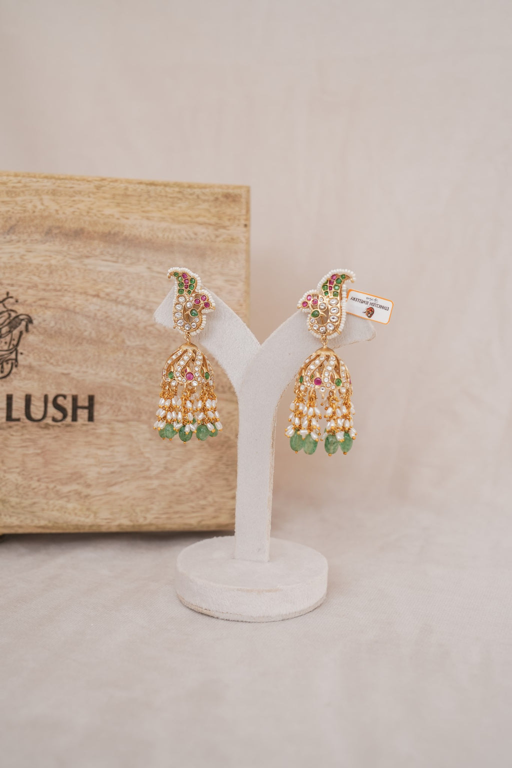 Mother of Pearl Floral Drop Earrings detail