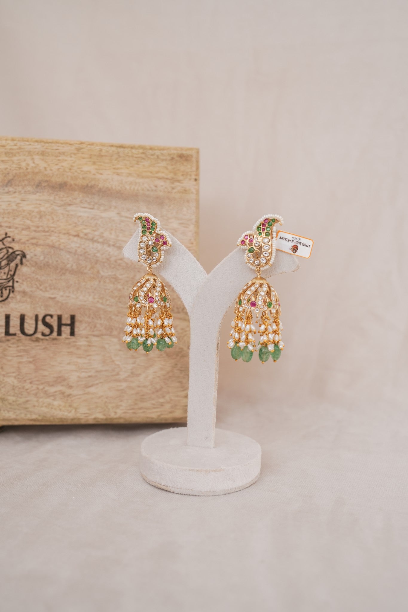 Mother of Pearl Floral Drop Earrings detail