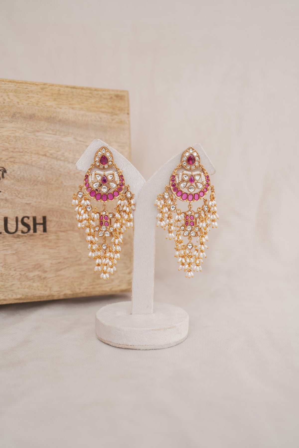 Antique Gold Multicolour Gemstone Chandbali