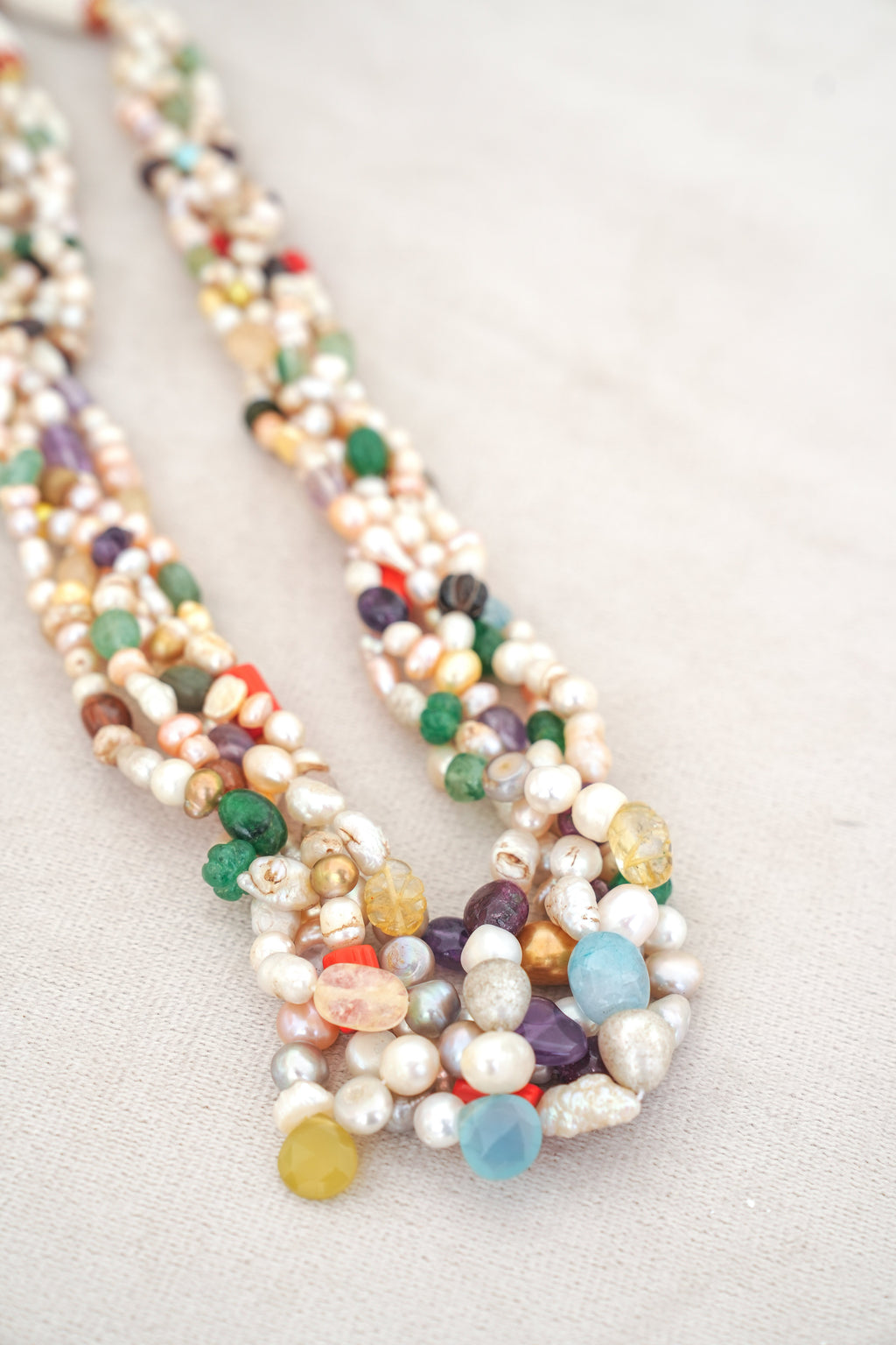 Earthly Mosaic Multi Strand Necklace