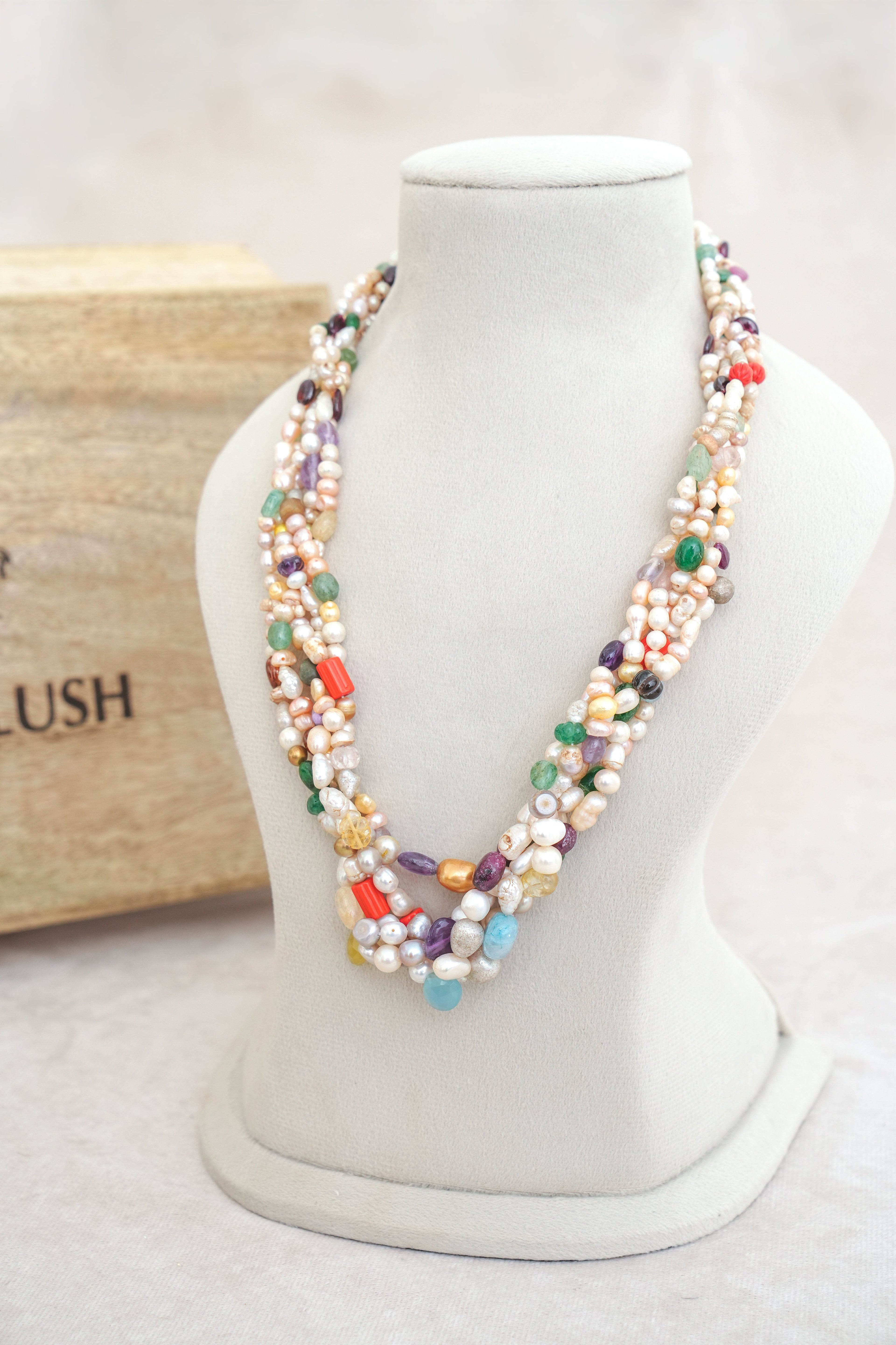 Earthly Mosaic Multi Strand Necklace