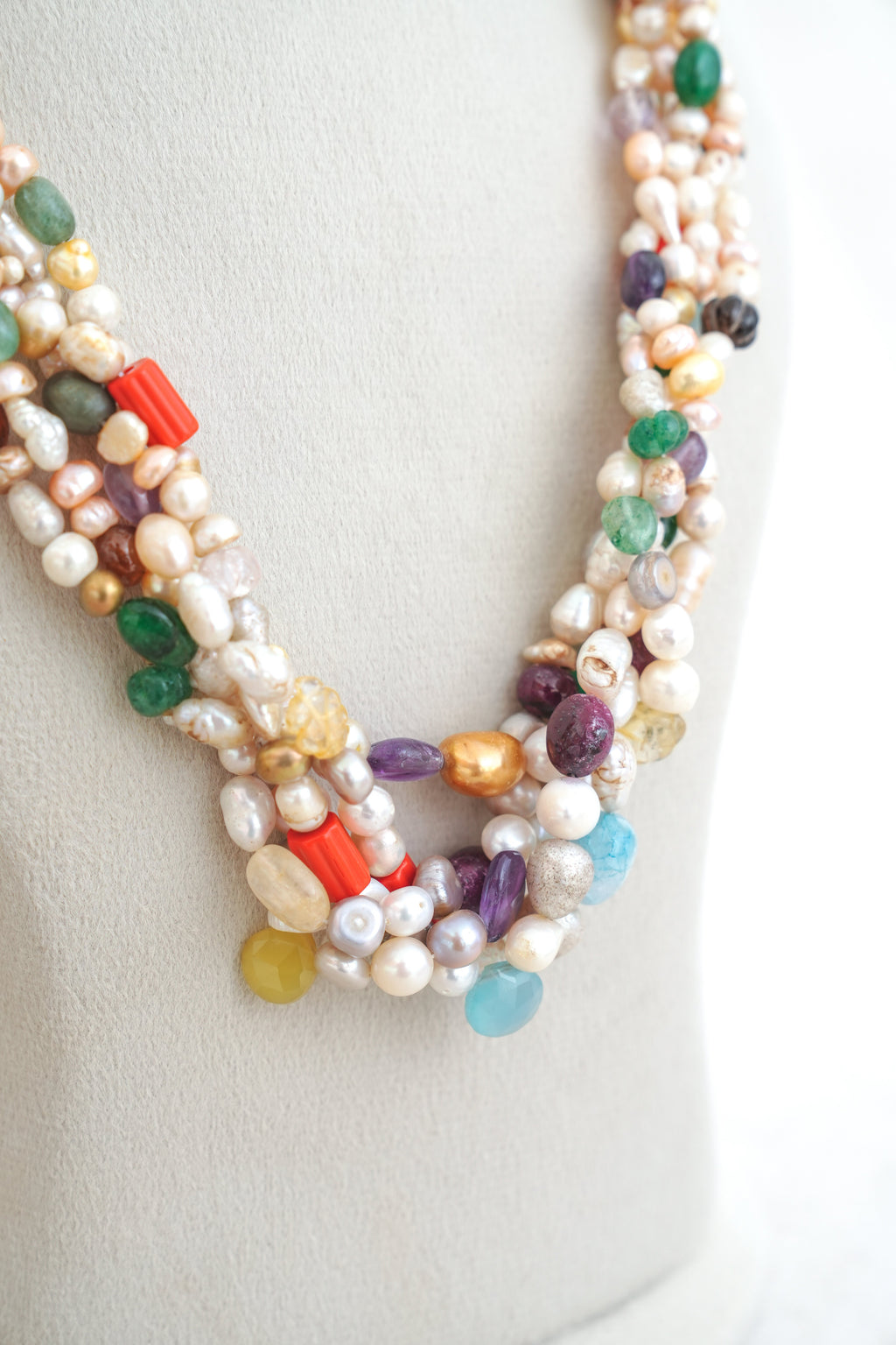 Earthly Mosaic Multi Strand Necklace