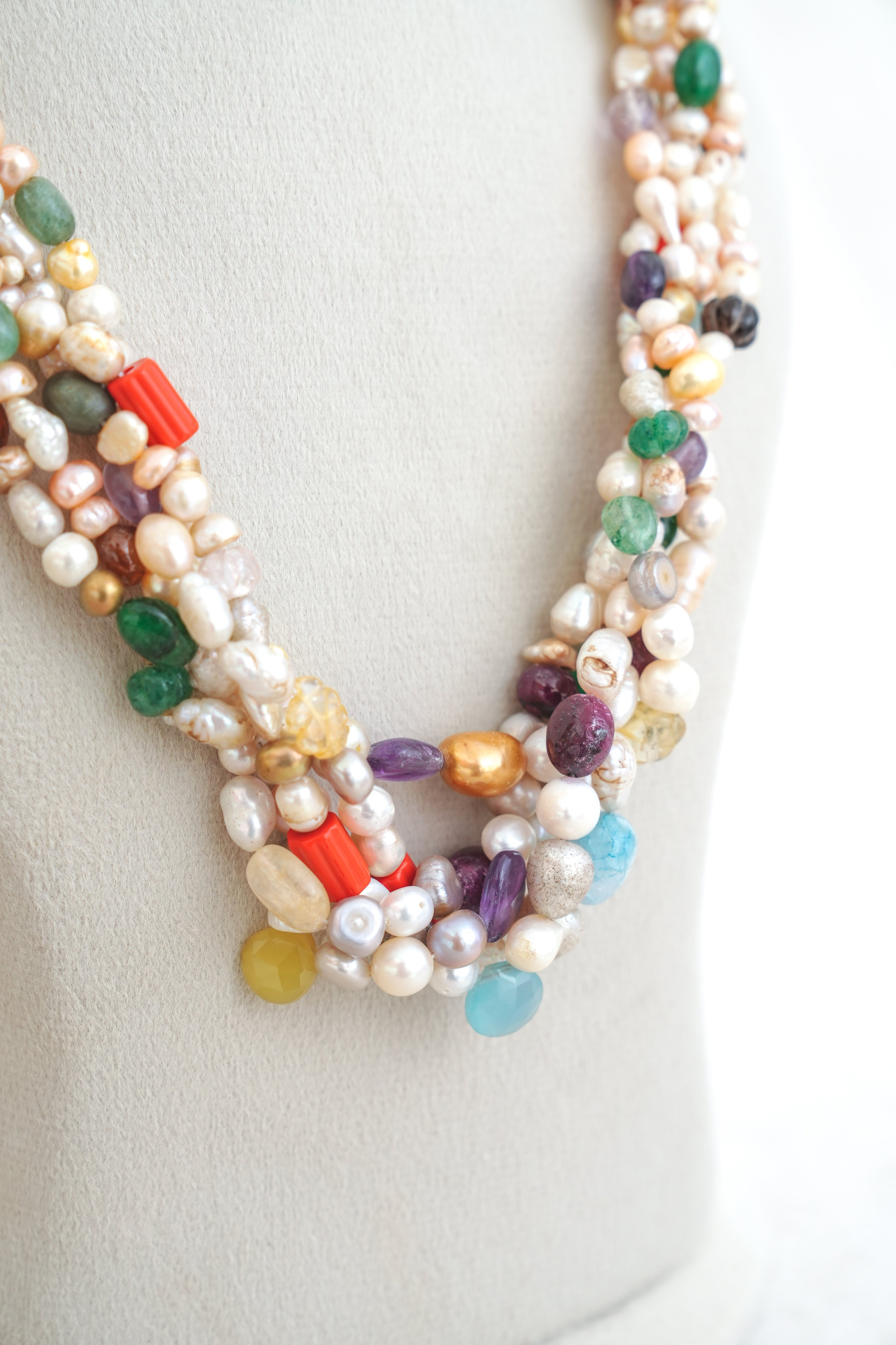 Earthly Mosaic Multi Strand Necklace