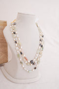 Earthstone Artisan Layered Pearl & Gemstone Necklace