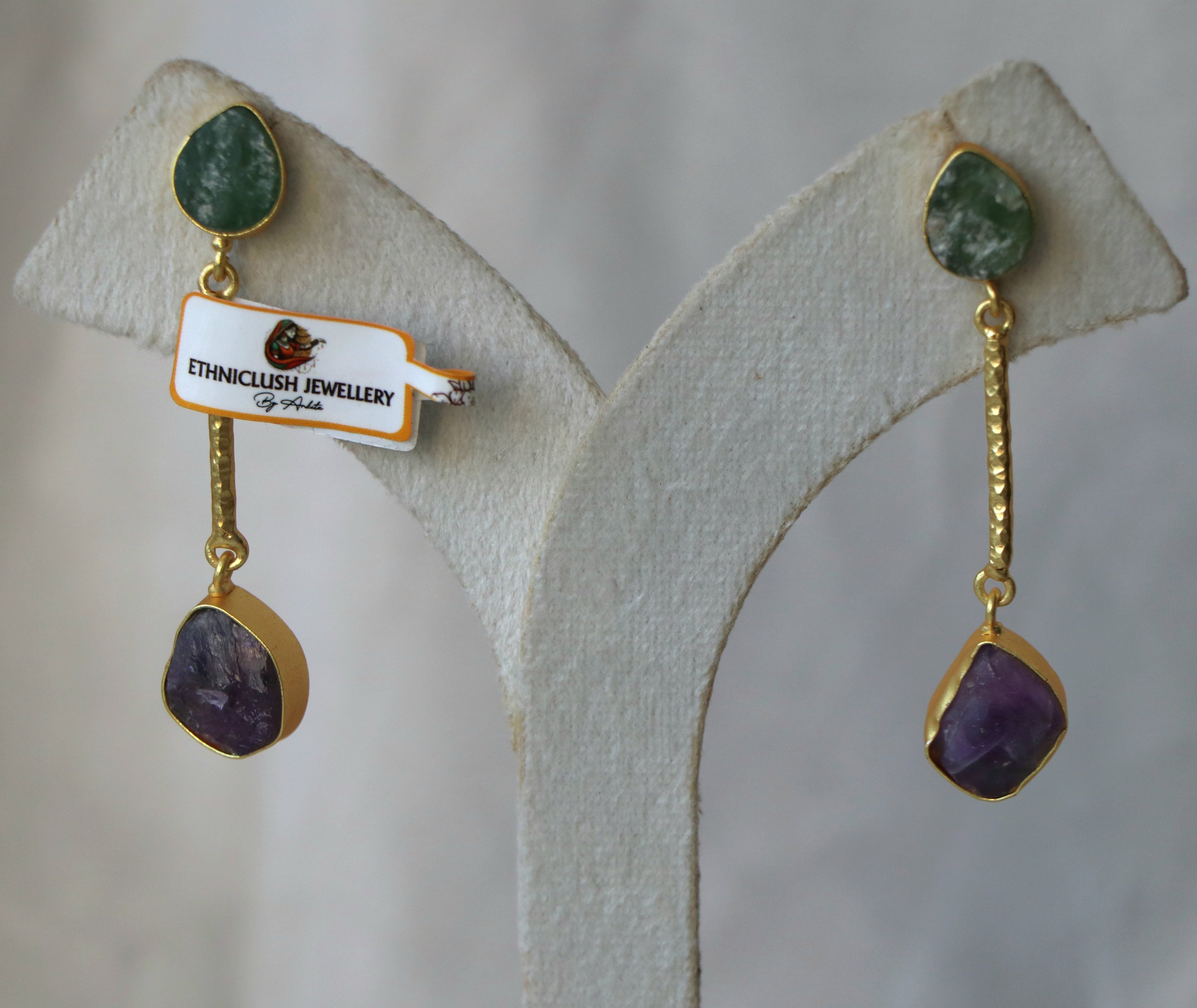 Aventurine Amethyst Cascade Earrings