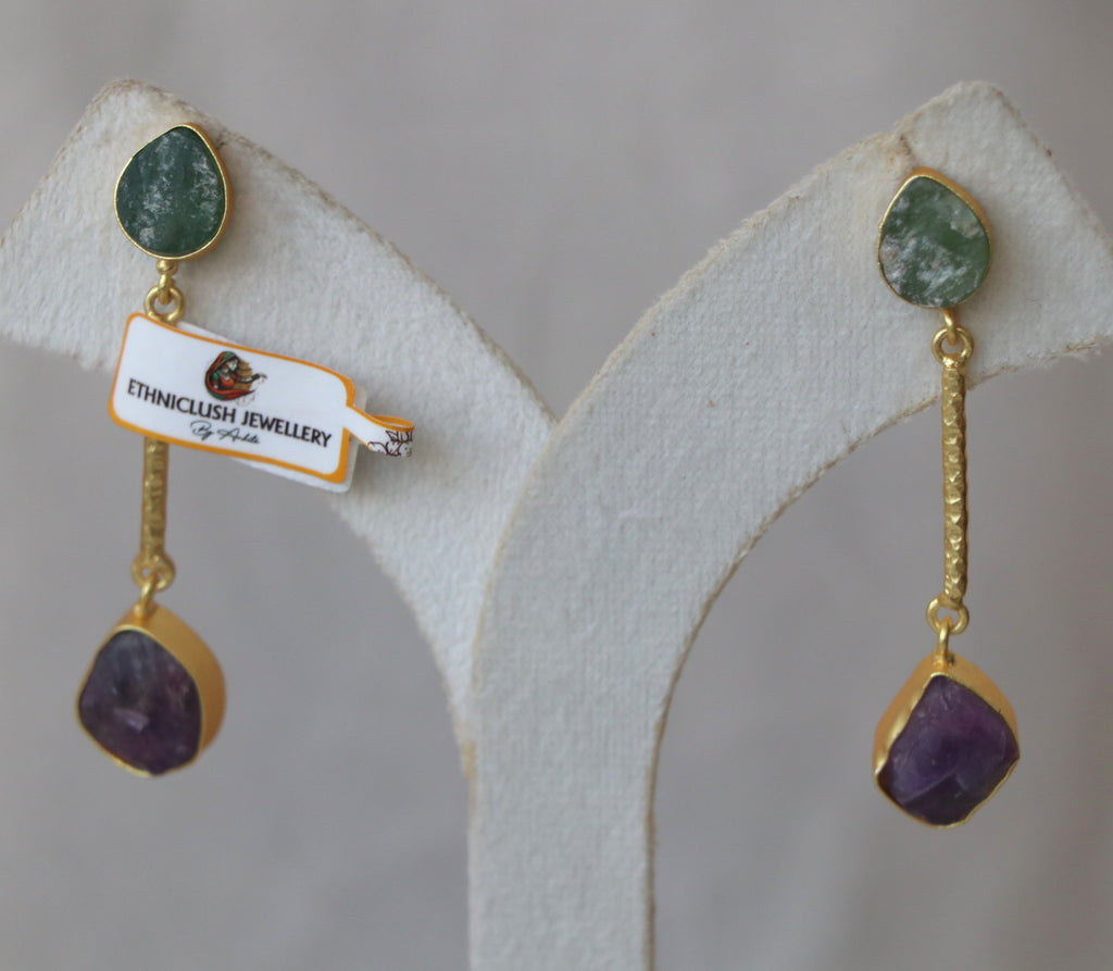 Aventurine Amethyst Cascade Earrings