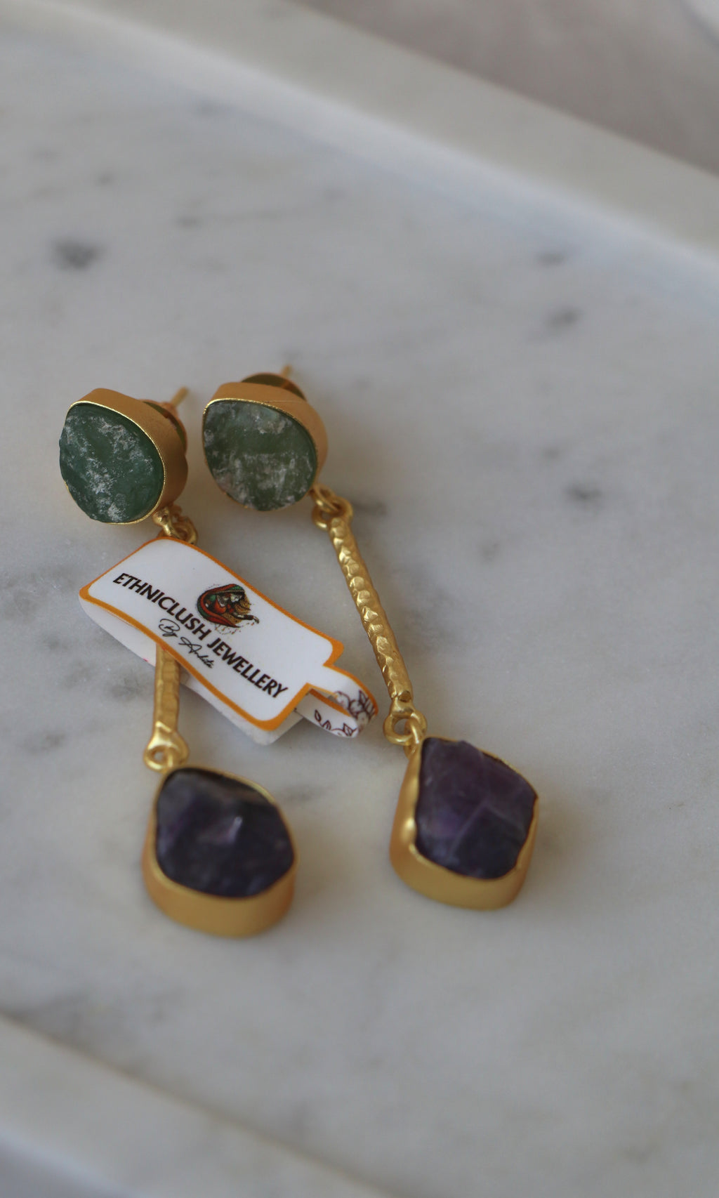 Aventurine Amethyst Cascade Earrings