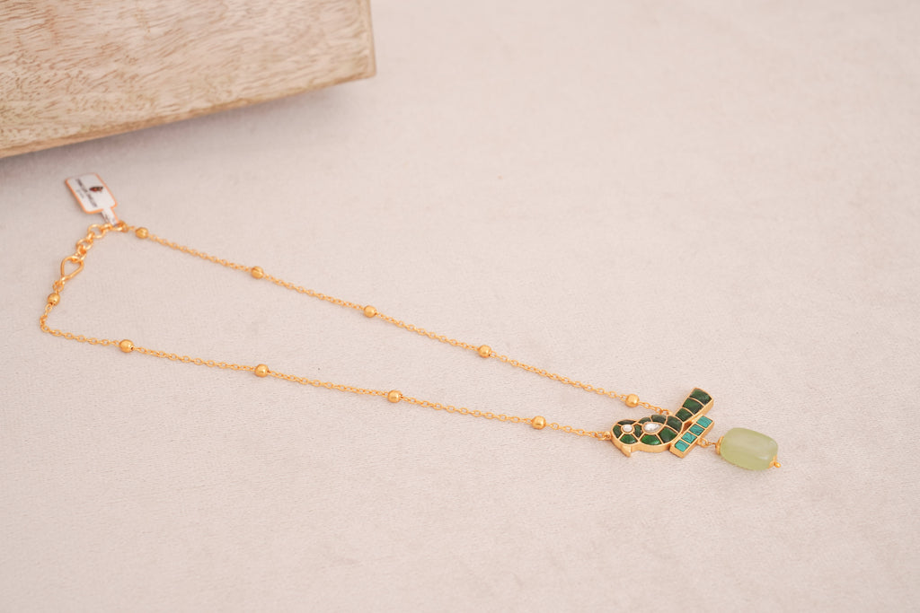 Artisanal Jadau Kundan Bird Pendant Necklace