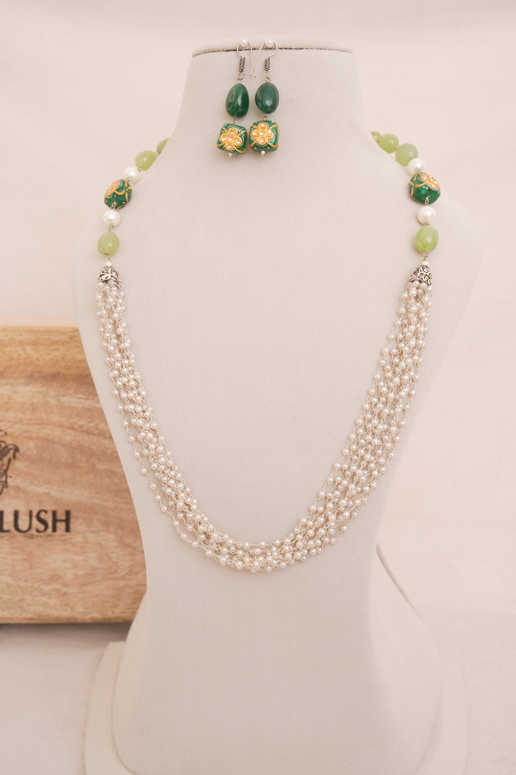 Beads Pearl Multi Strand Necklace Set