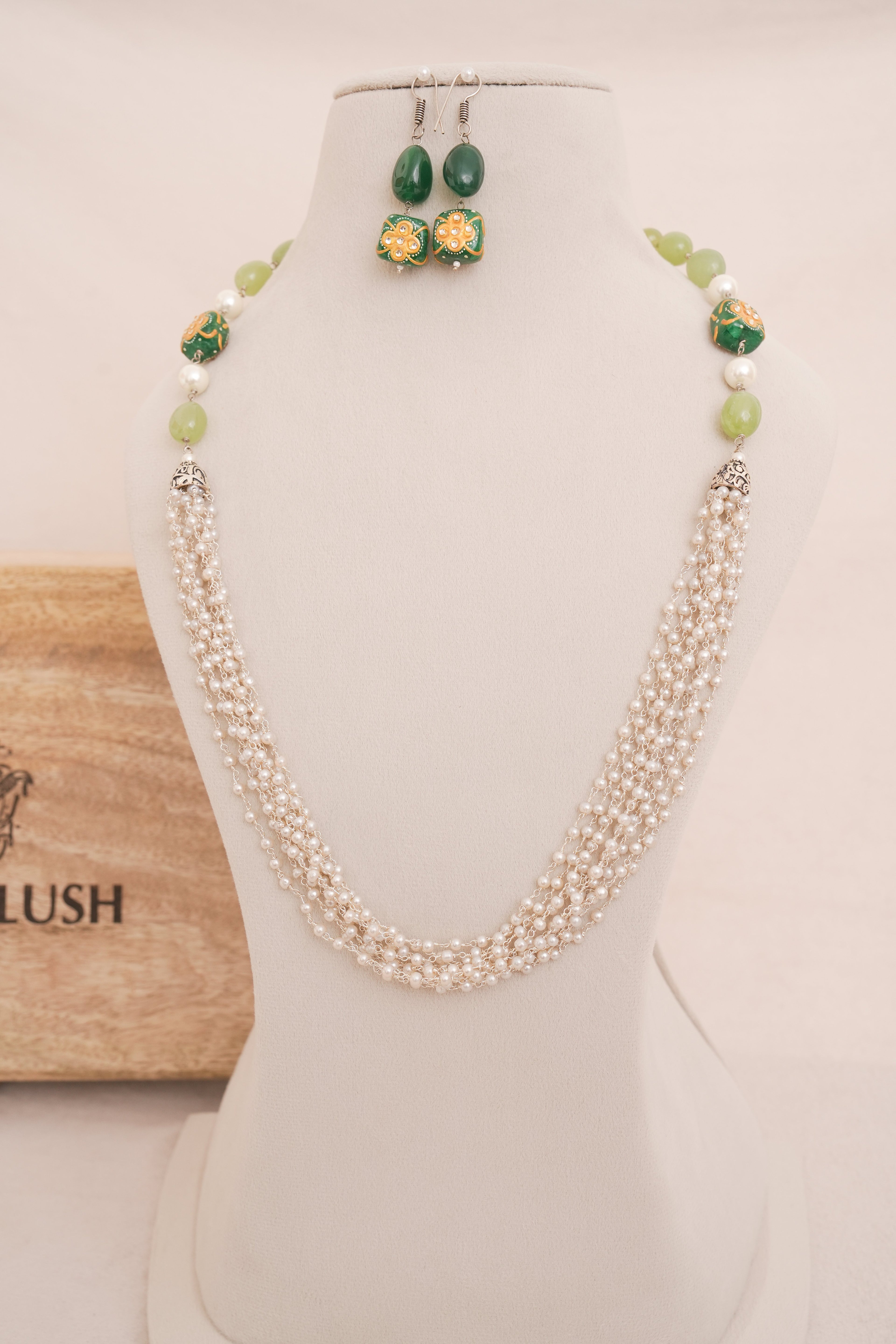 Beads Pearl Multi Strand Necklace Set