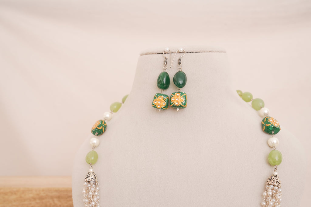 Beads Pearl Multi Strand Necklace Set