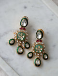 Polki Carved Stone Statement Earrings