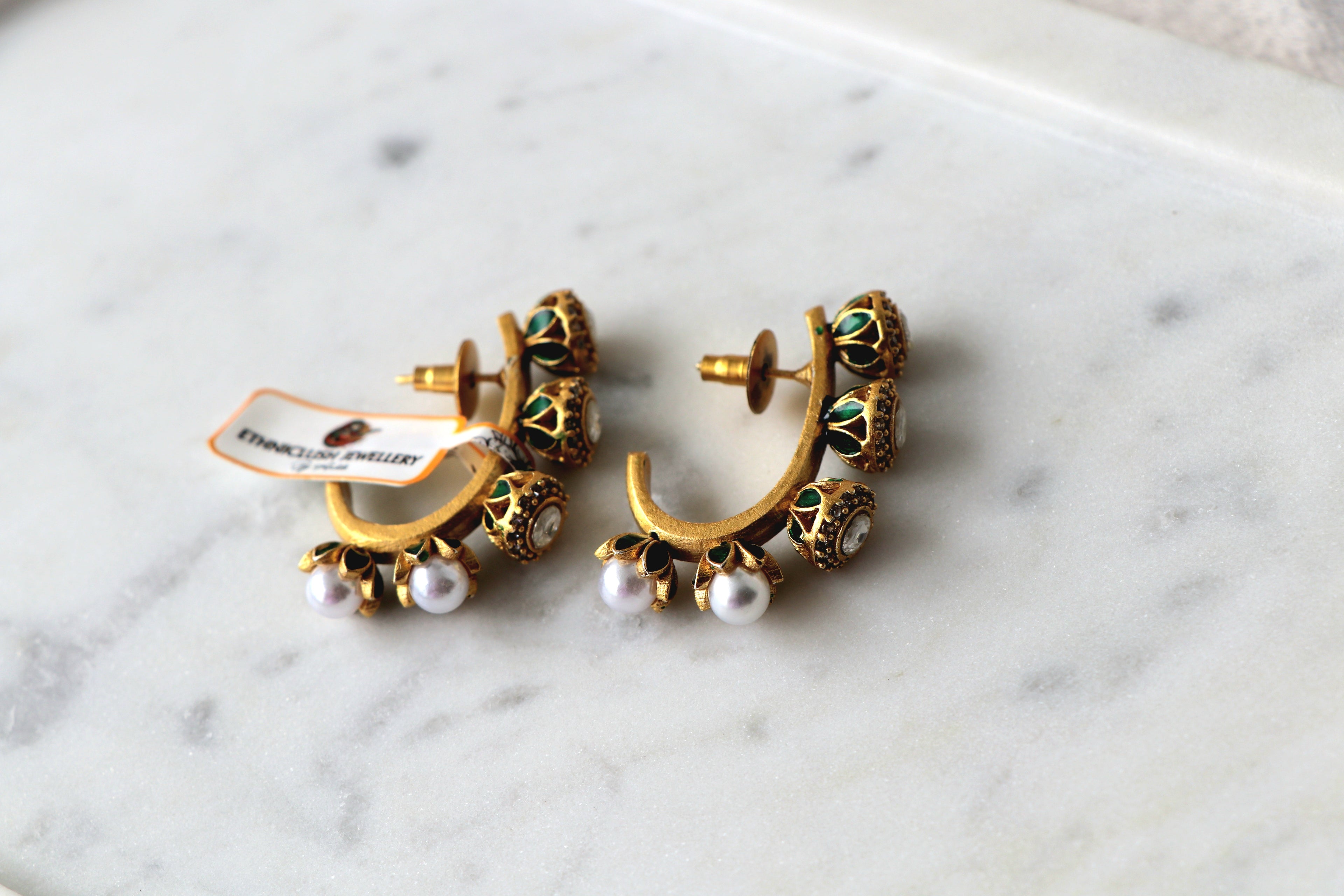 Bloom Enamel Huggie Earrings