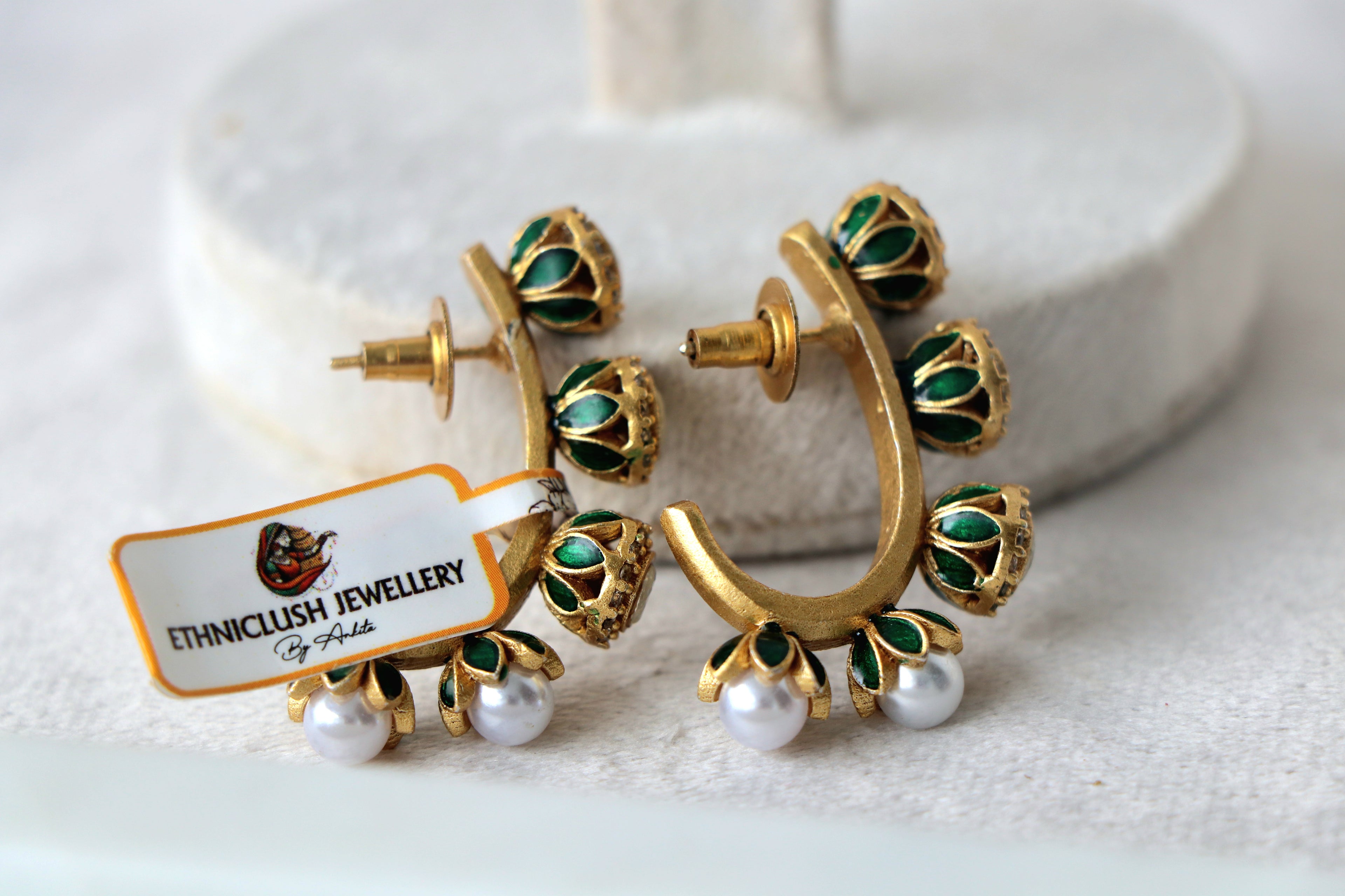 Bloom Enamel Huggie Earrings