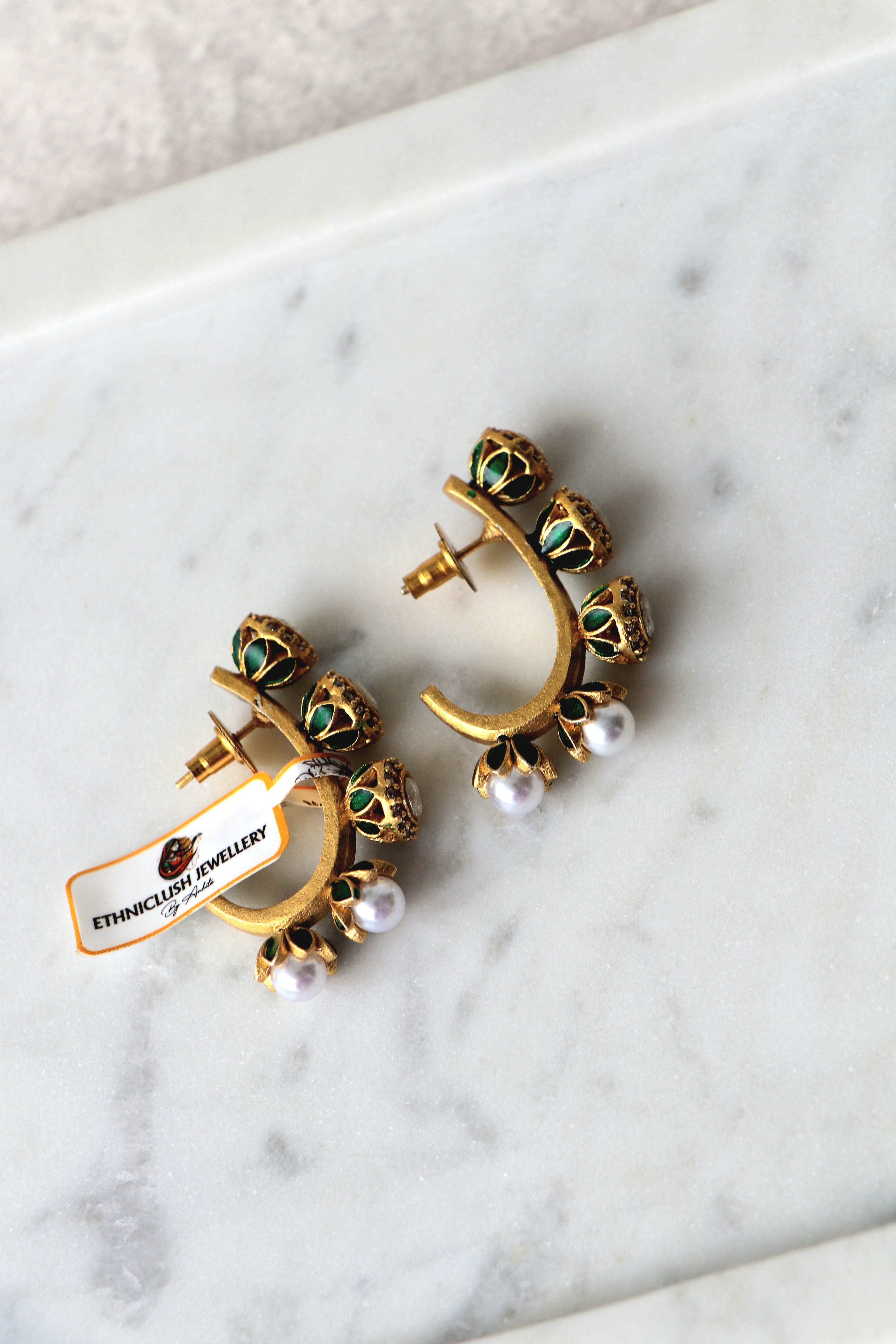 Bloom Enamel Huggie Earrings