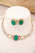 Emerald Bloom Statement Necklace Set
