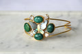 Emerald Butterfly Gemstone Cuff Bracelet