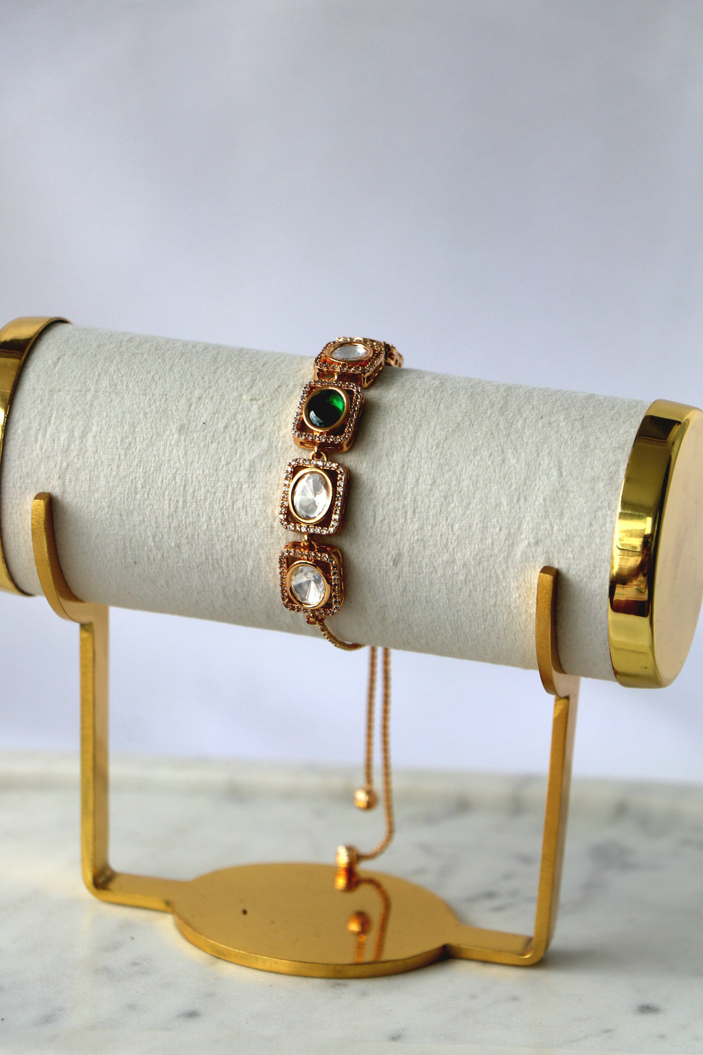Geometric Kundan Adjustable Bracelet