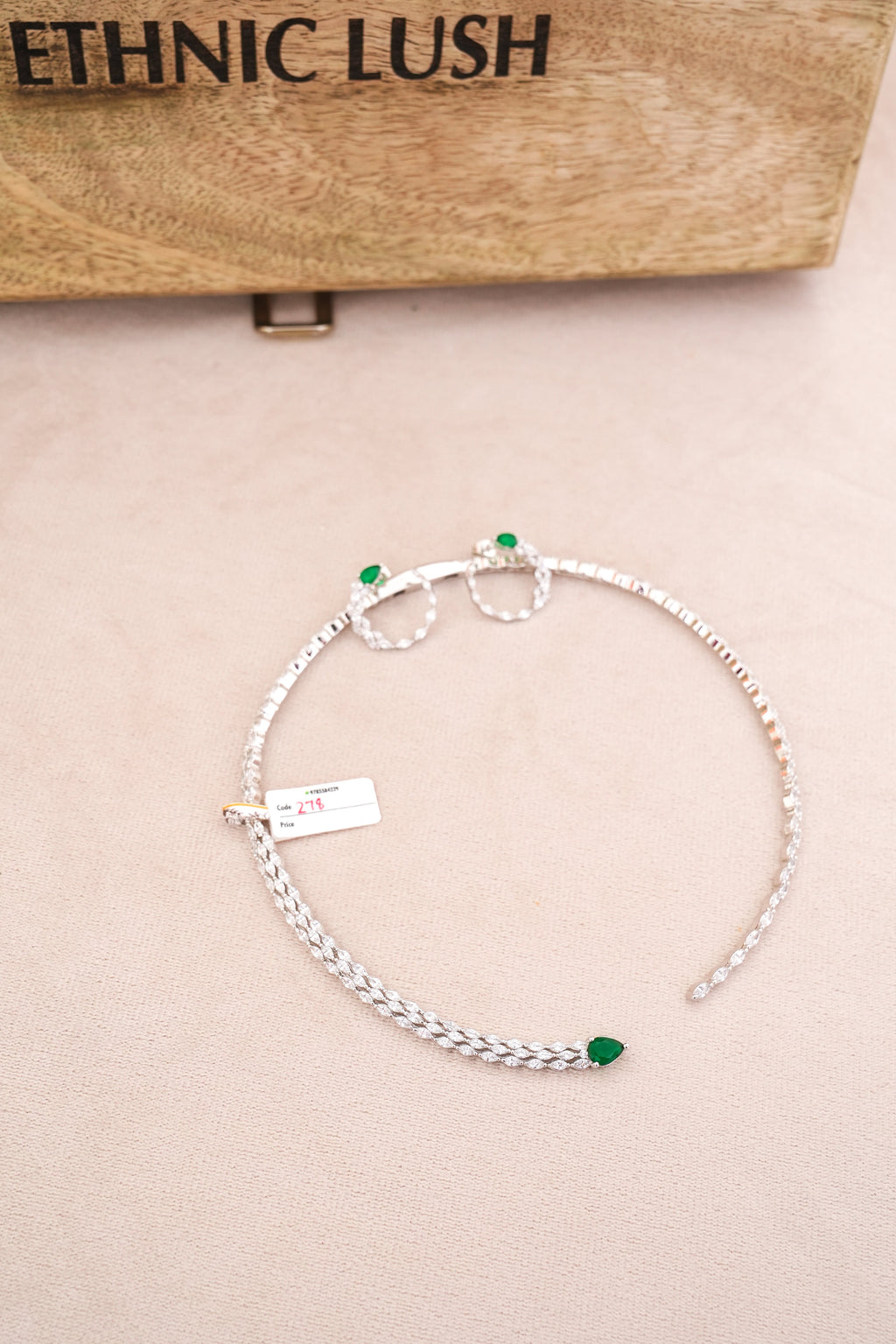 Emerald Cascade Choker  Earring Set 6498