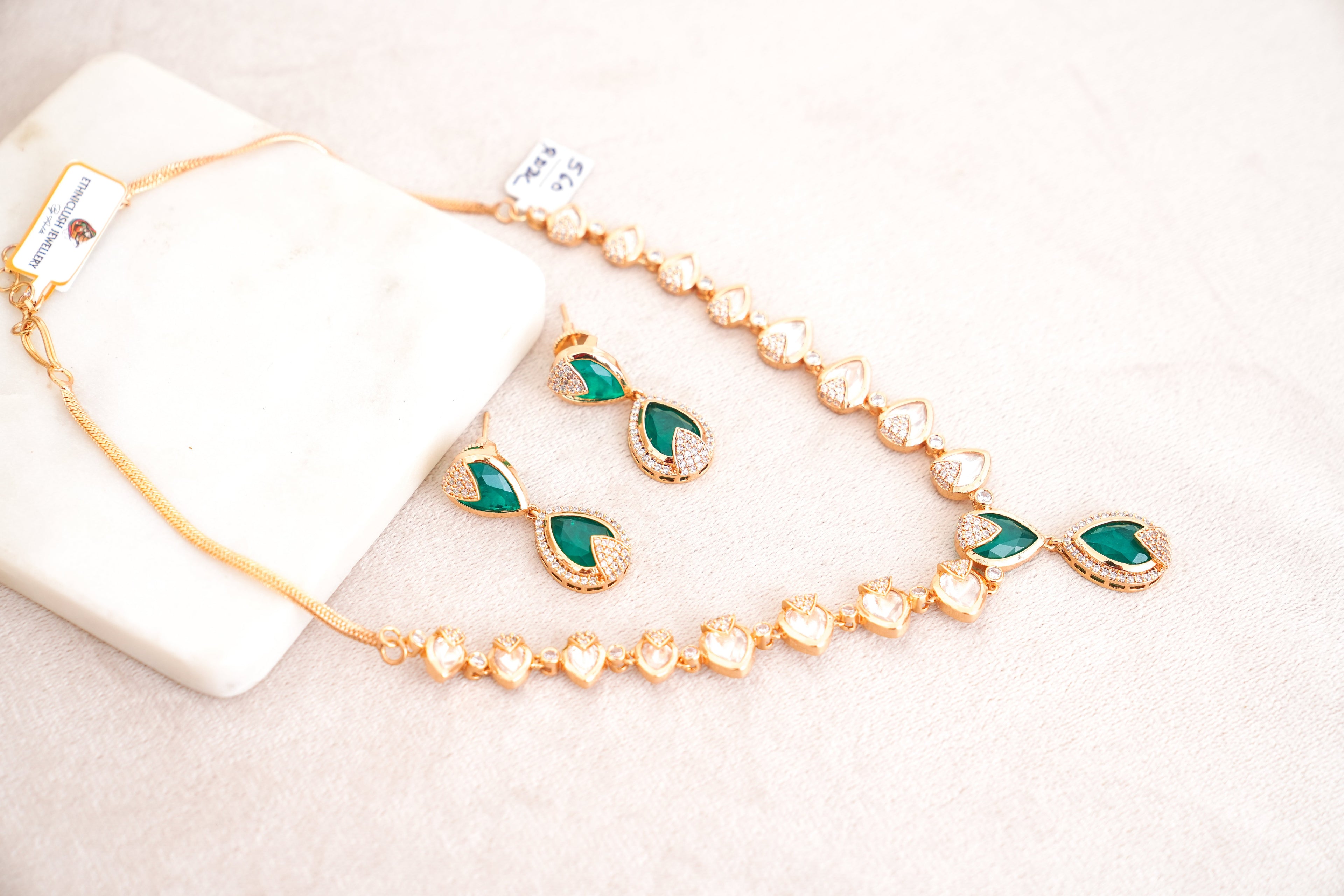 Emerald Cascade Choker Set