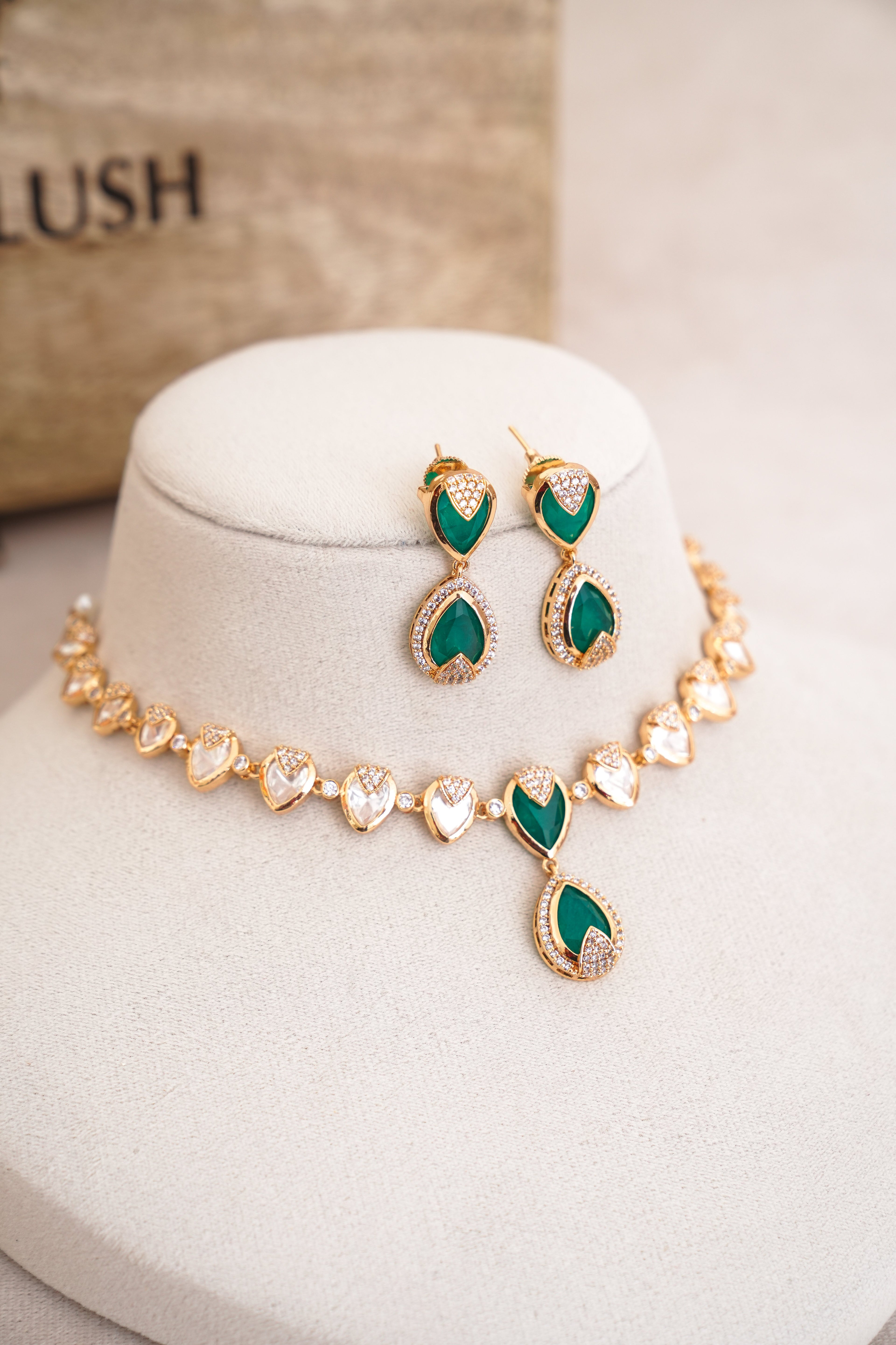 Emerald Cascade Choker Set