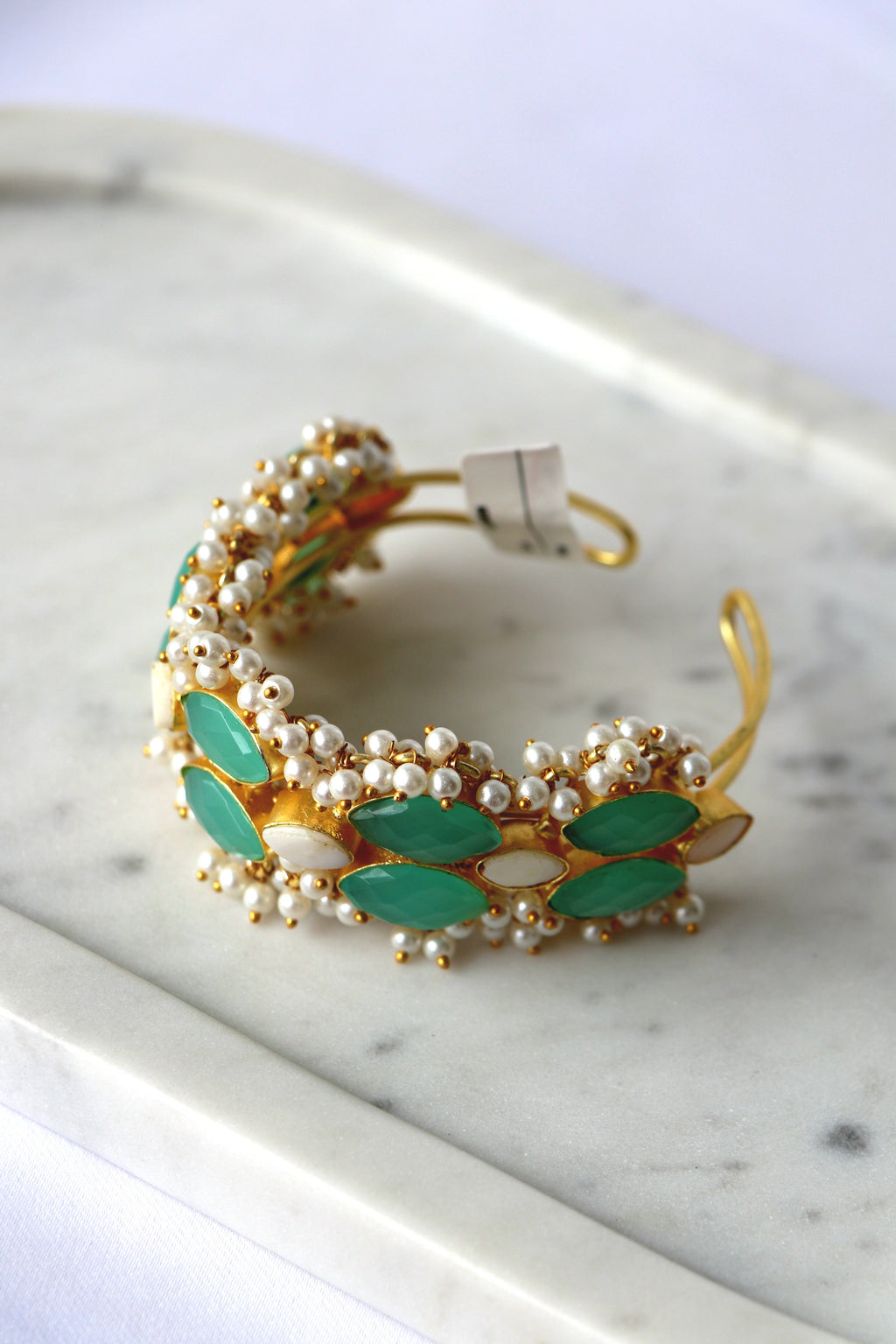Emerald Cascade Cuff Bracelet