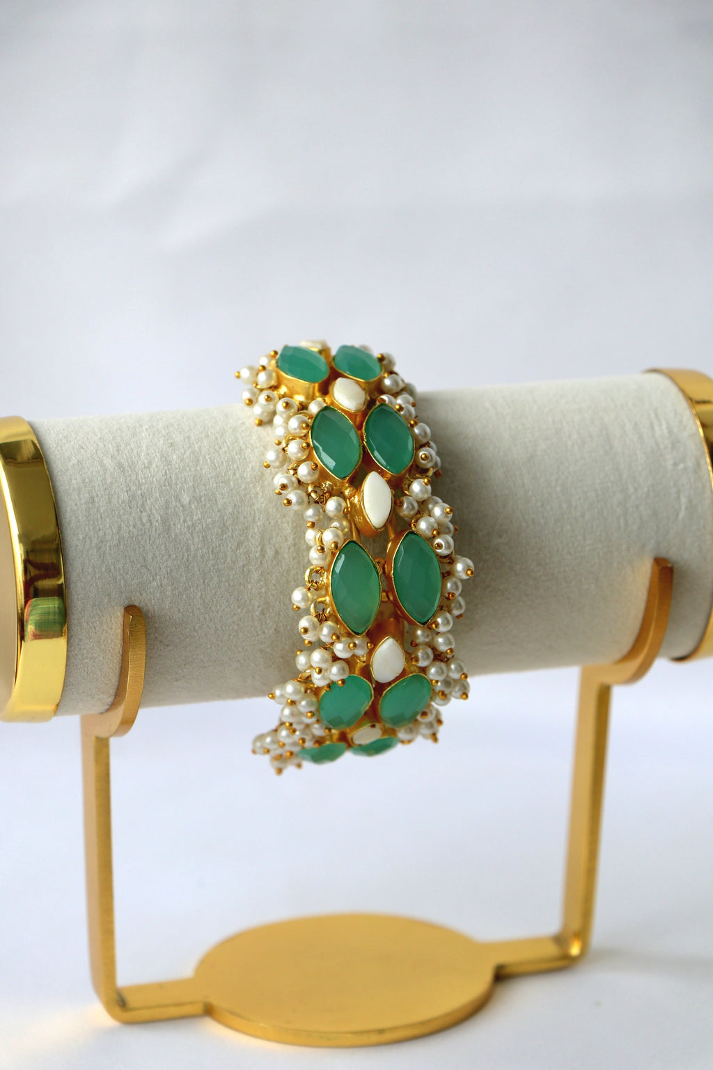 Emerald Cascade Cuff Bracelet