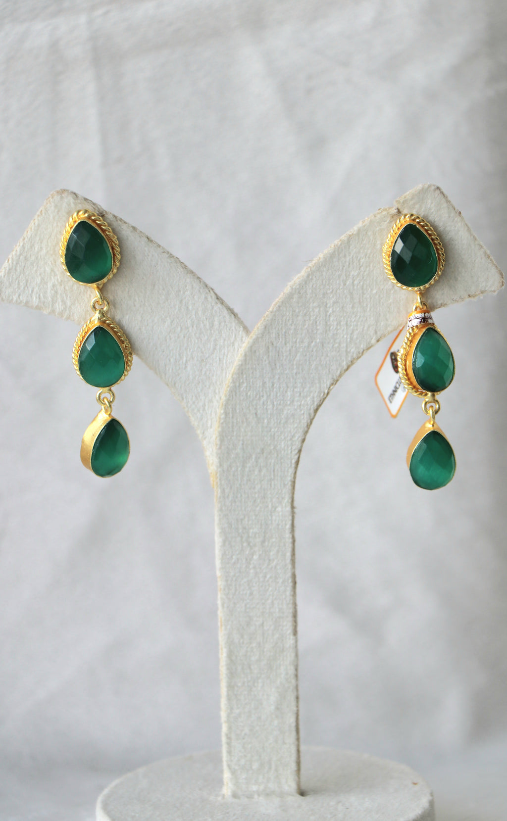Emerald Cascade Dangle Earrings