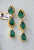 Emerald Cascade Dangle Earrings