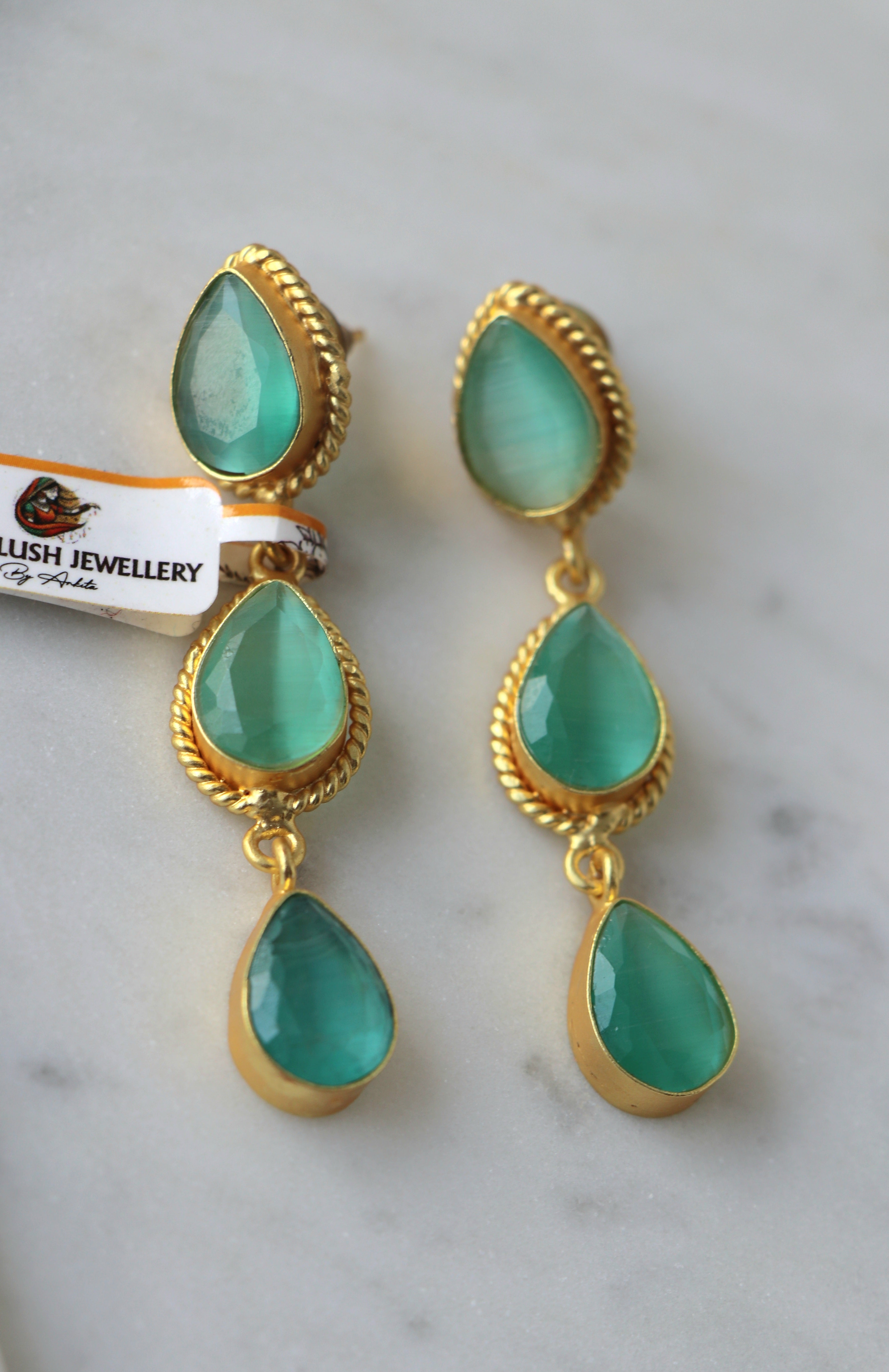 Emerald Cascade Earrings