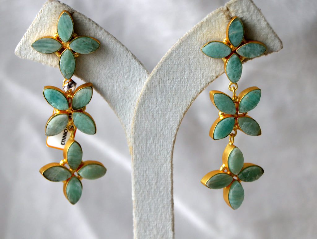Emerald Cascade Floral Earrings