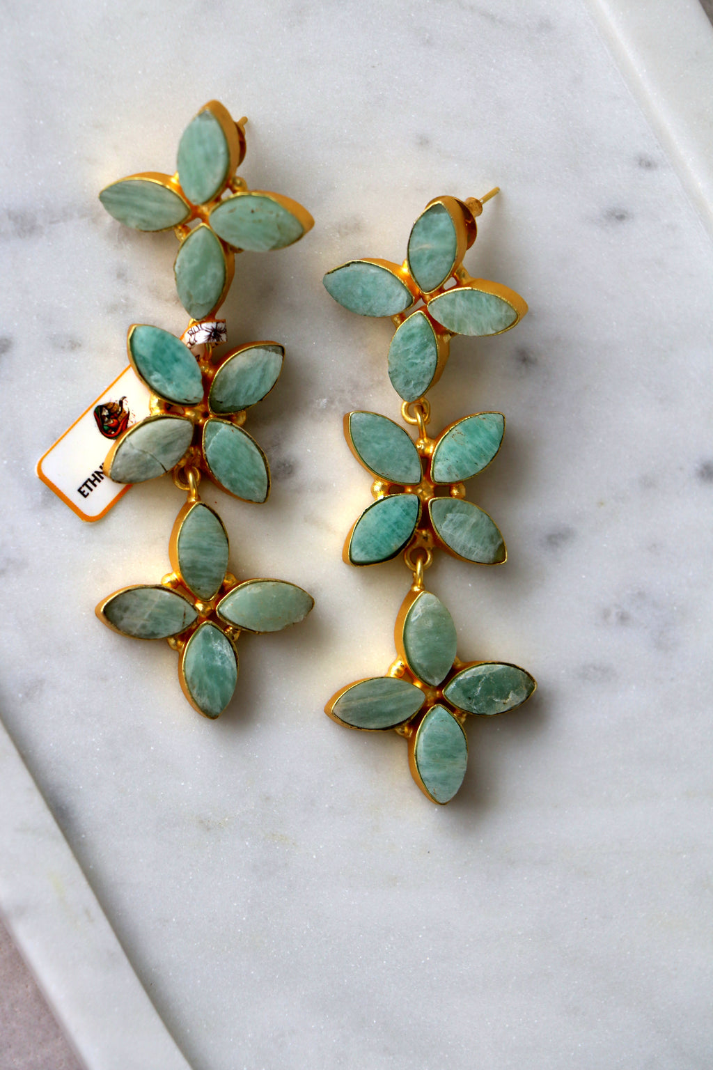 Emerald Cascade Floral Earrings