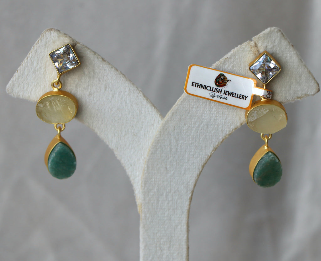 Flow Raw Gemstone Earrings