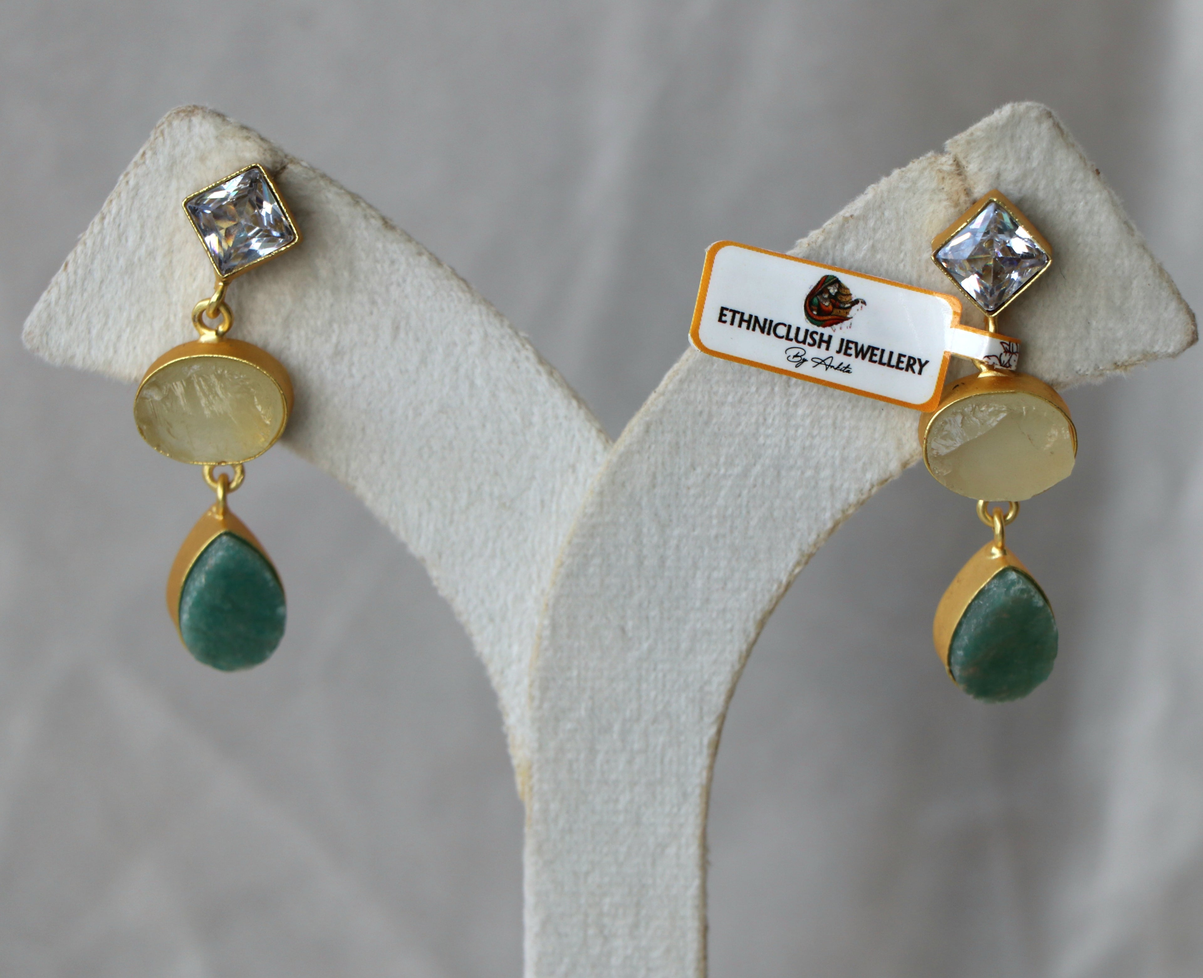 Flow Raw Gemstone Earrings