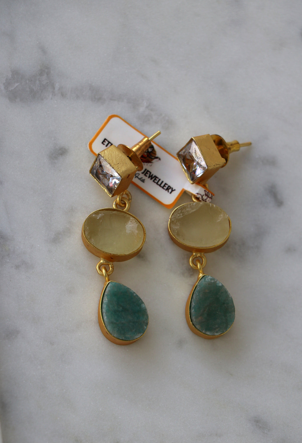 Flow Raw Gemstone Earrings
