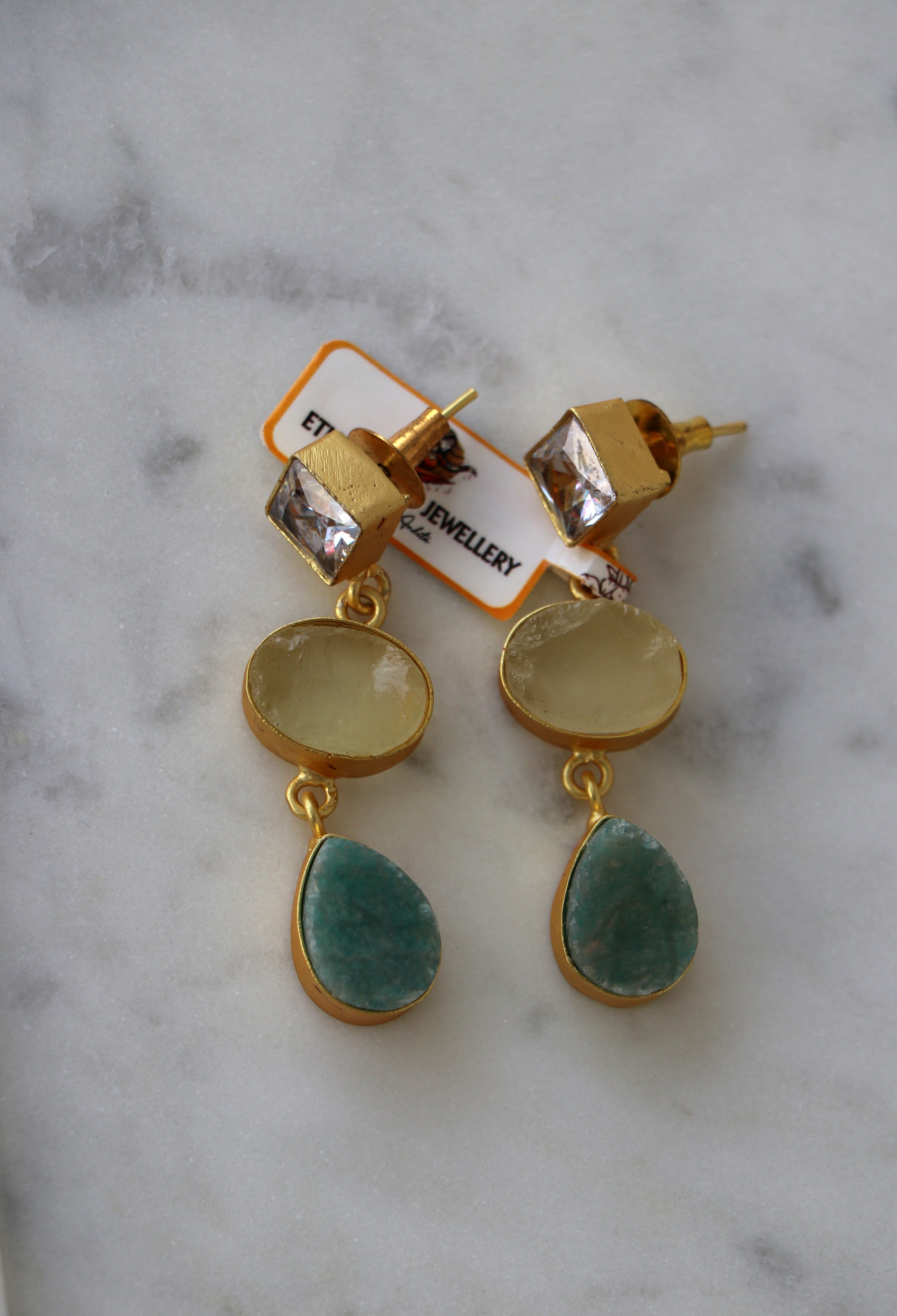 Emerald Cascade Statement Earrings