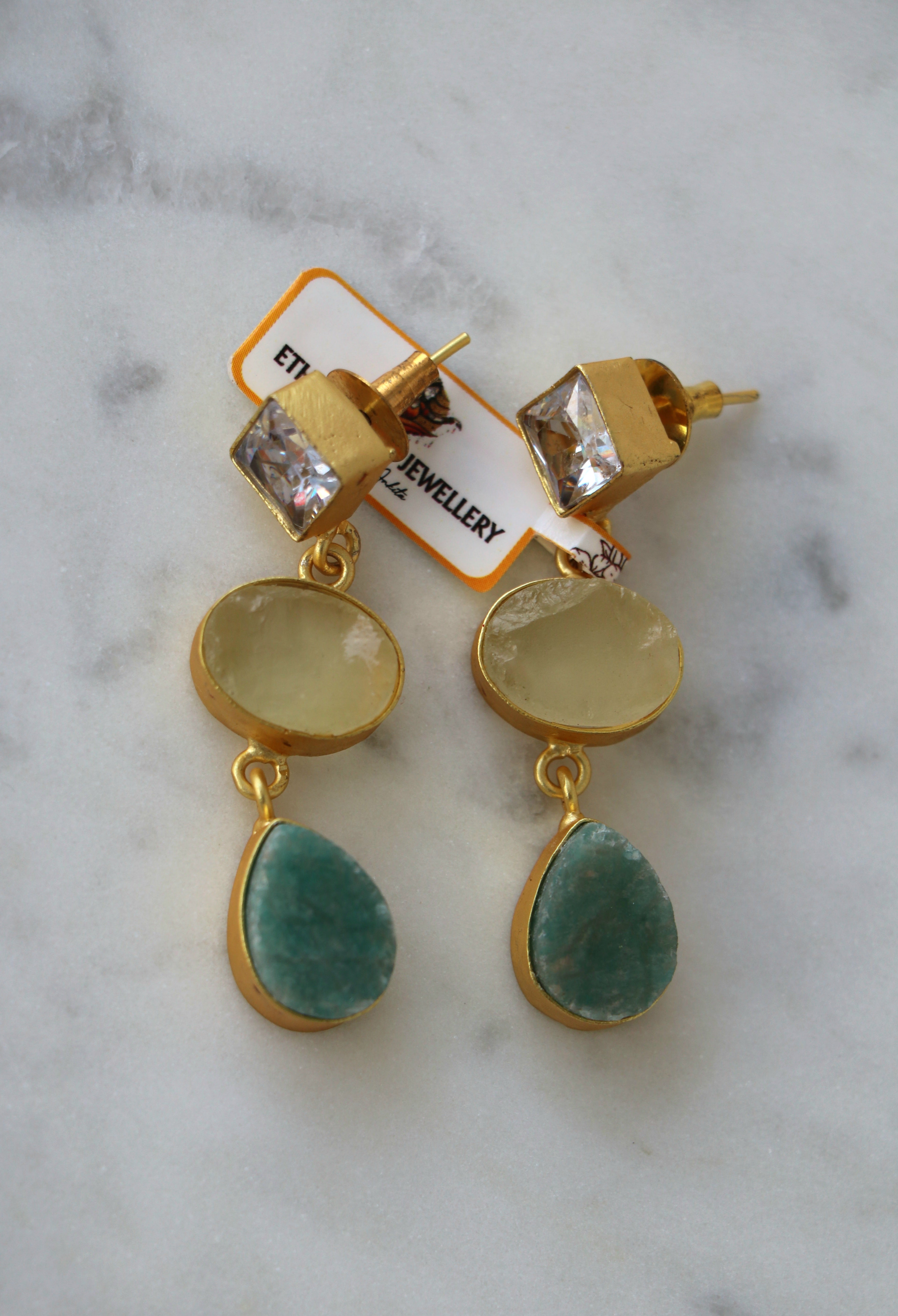 Flow Raw Gemstone Earrings