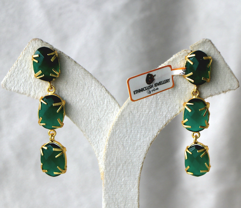 Emerald Cascade Statement Earrings 5821