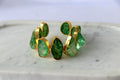 Natural Raw Gemstone Statement Cuff | Adjustable Gold-Plated Bracelet |