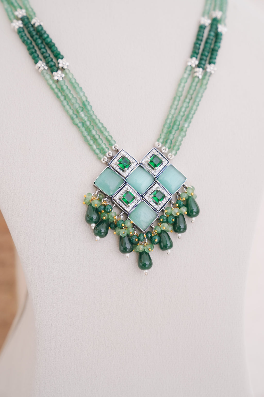 Designer Beaded Statement Necklace Set