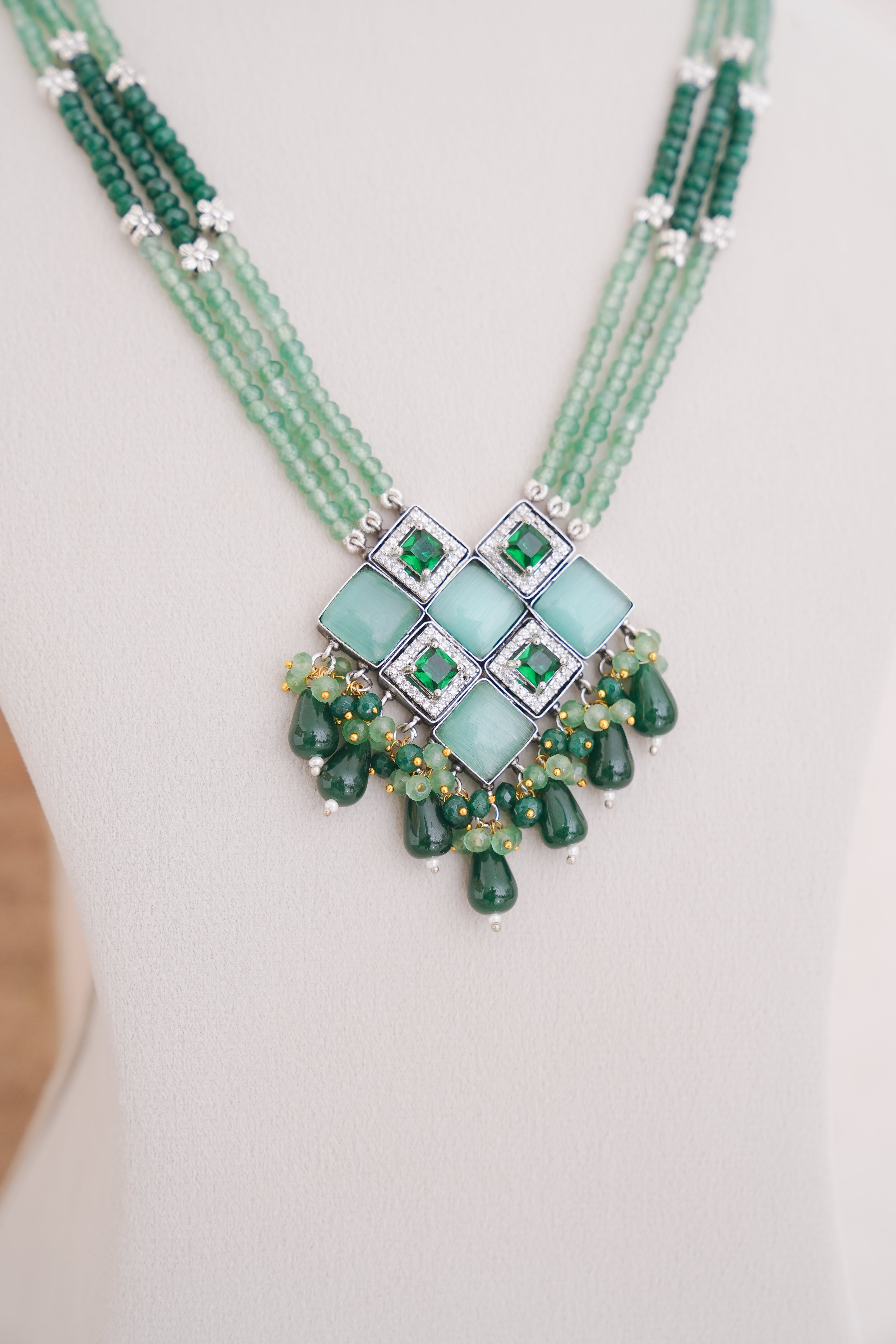 Designer Beaded Statement Necklace Set
