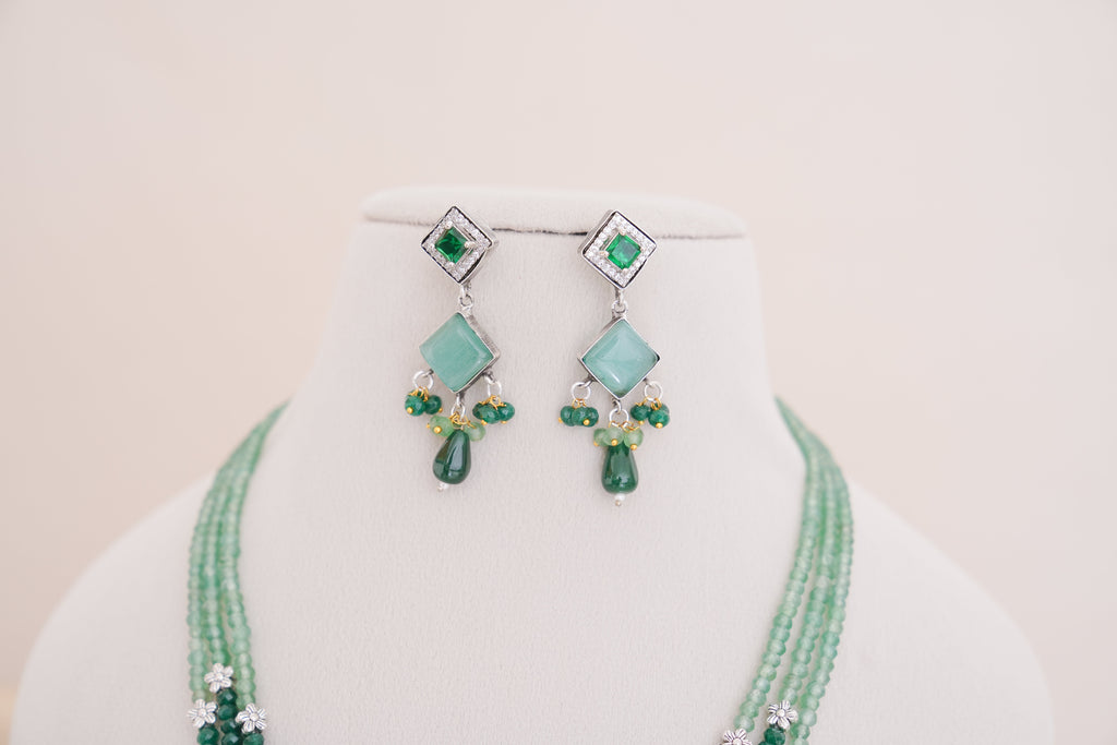 Designer Beaded Statement Necklace Set
