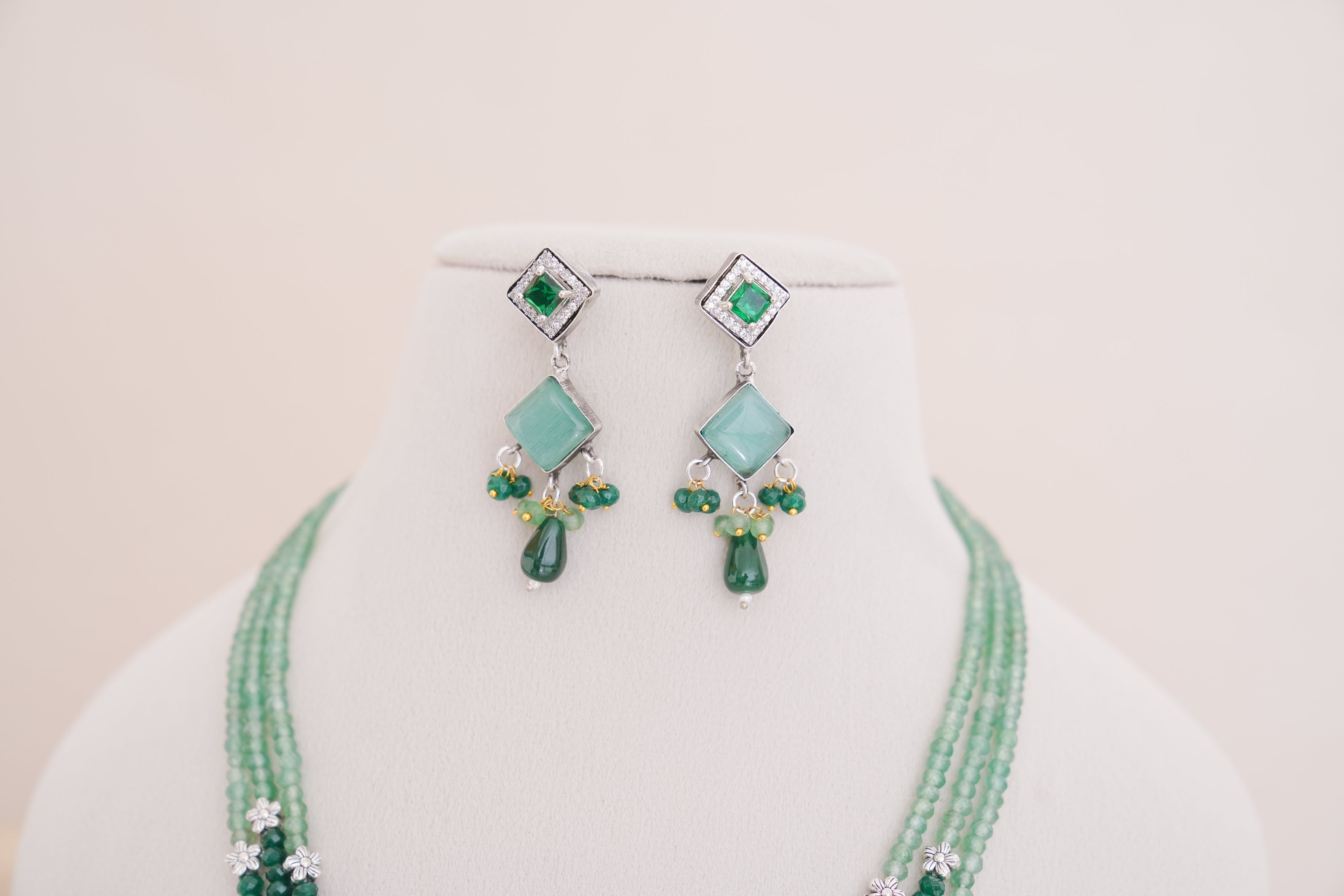Designer Beaded Statement Necklace Set