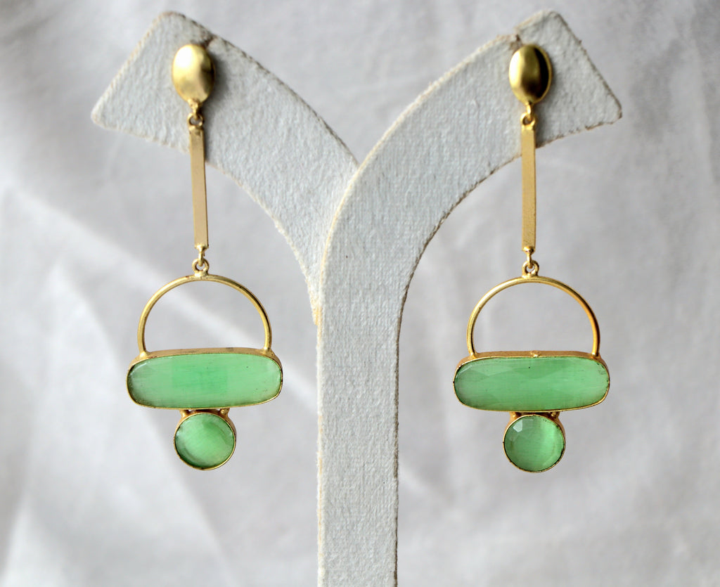 Emerald Harmony Drop Earrings